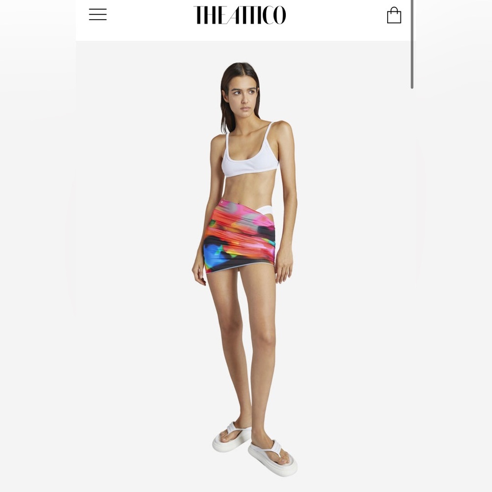 The Attico multicolor printed mini skirt